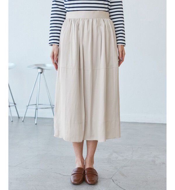 Rope&rsquo;Picnic「切り替えギャザーフレアスカート」|スカート|