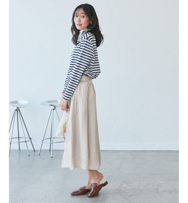 Rope&rsquo;Picnic「切り替えギャザーフレアスカート」|スカート|