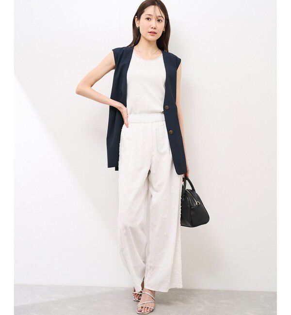 Rope&rsquo;Picnic「【抗菌防臭・接触冷感・UVカット】カナパノースーリーブジレ/セットアップ対応」|ベスト・ジレ|