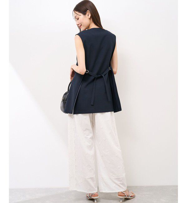 Rope&rsquo;Picnic「【抗菌防臭・接触冷感・UVカット】カナパノースーリーブジレ/セットアップ対応」|ベスト・ジレ|