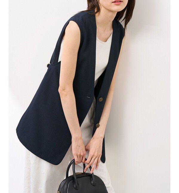 Rope&rsquo;Picnic「【抗菌防臭・接触冷感・UVカット】カナパノースーリーブジレ/セットアップ対応」|ベスト・ジレ|