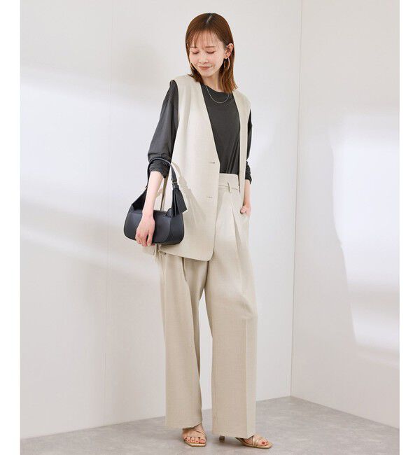 Rope&rsquo;Picnic「【抗菌防臭・接触冷感・UVカット】カナパノースーリーブジレ/セットアップ対応」|ベスト・ジレ|