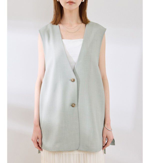 Rope&rsquo;Picnic「【抗菌防臭・接触冷感・UVカット】カナパノースーリーブジレ/セットアップ対応」|ベスト・ジレ|