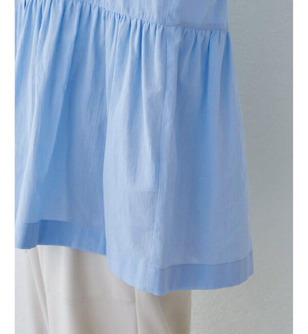 Rope&rsquo;Picnic「【接触冷感・通気性】お着軽シャツシリーズ/綿ボイルペプラムシャツ」|シャツ・ブラウス|