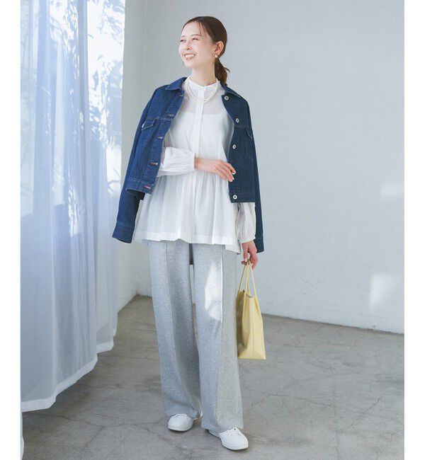 Rope&rsquo;Picnic「【接触冷感・通気性】お着軽シャツシリーズ/綿ボイルペプラムシャツ」|シャツ・ブラウス|