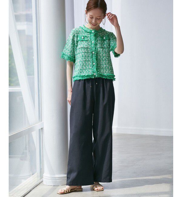 Rope&rsquo;Picnic「【サマー・ツイード】ハーフスリーブカーディガン」|カーディガン|