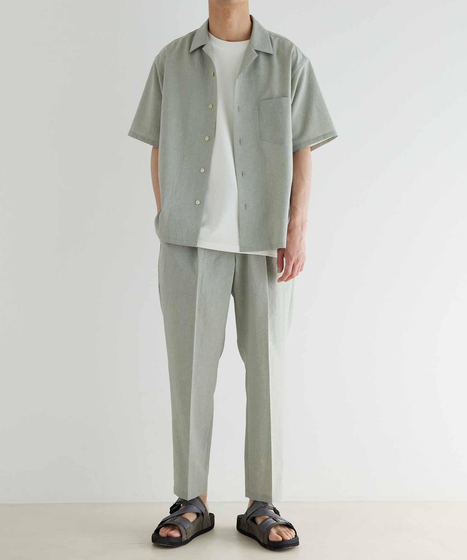 ADAM ET ROPE'「オープンカラーシャツ＆イージーパンツ セットアップ/イージーケア/吸水速乾」|スーツ|