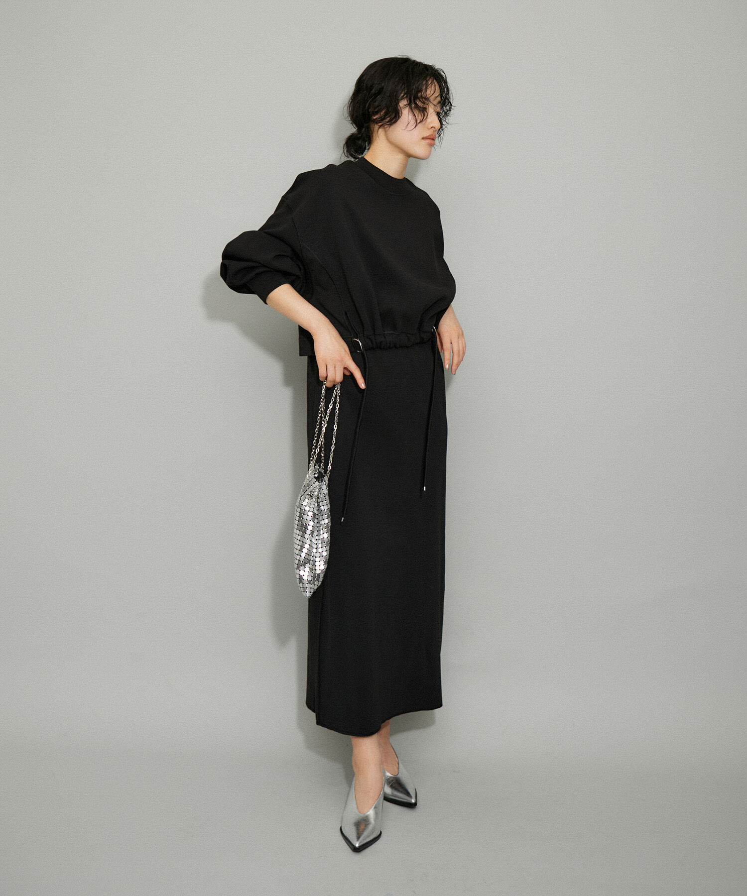 ADAM ET ROPE'「【サステナブル】メタル巾着ミニバッグ」|ハンドバッグ|