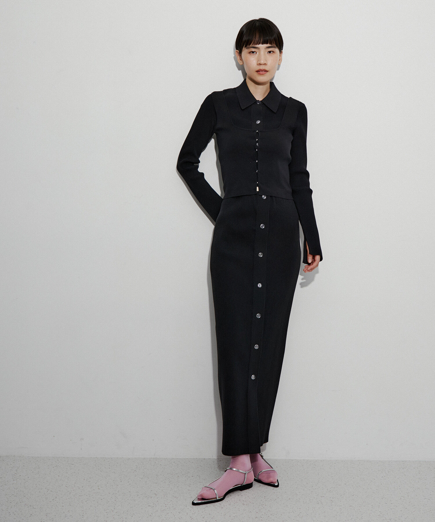 ADAM ET ROPE'「2WAYリブニットスカート」|スカート|