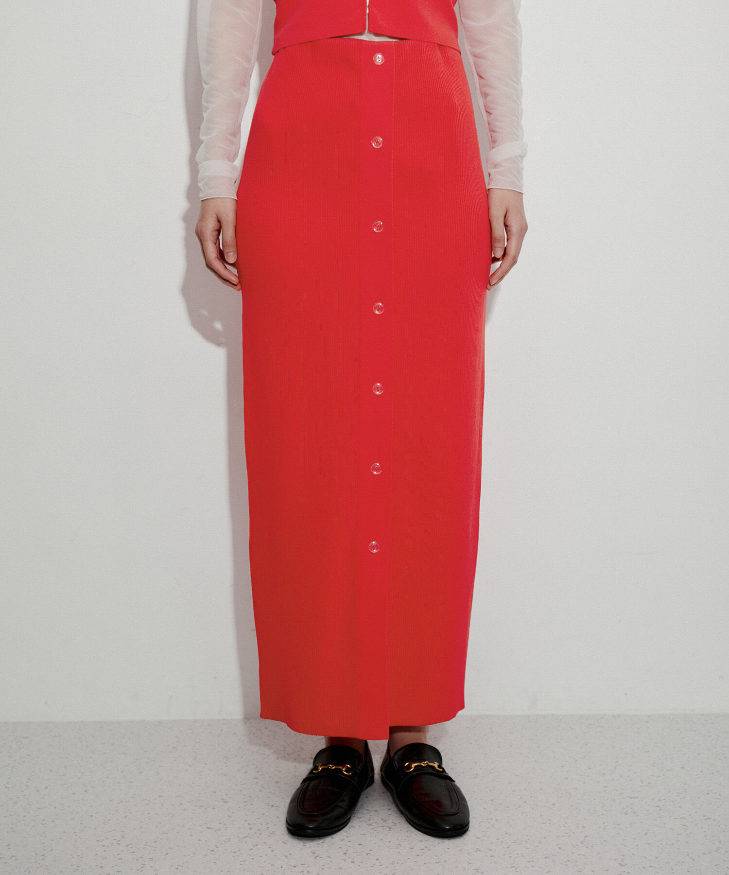 ADAM ET ROPE'「2WAYリブニットスカート」|スカート|