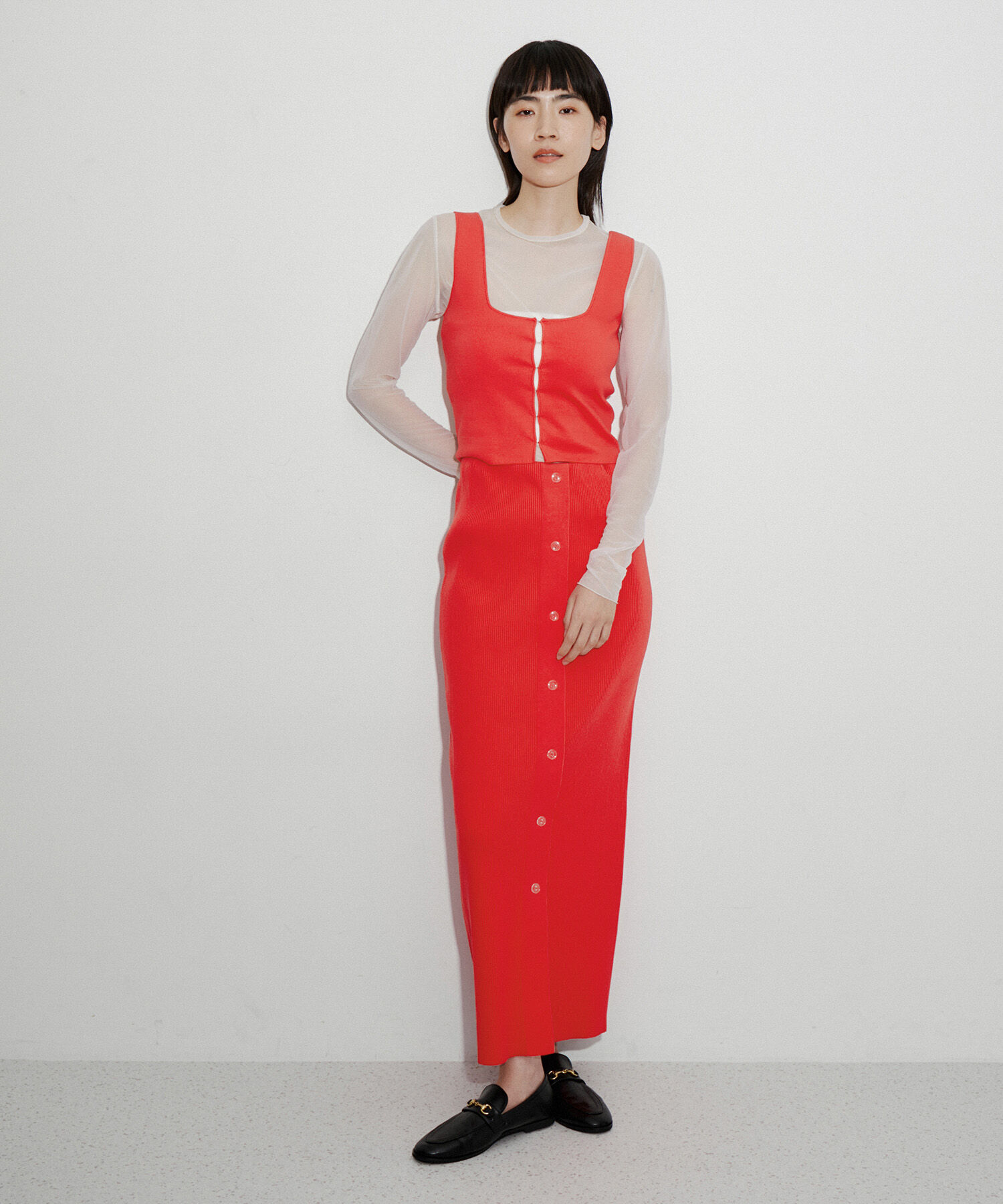 ADAM ET ROPE'「2WAYリブニットスカート」|スカート|