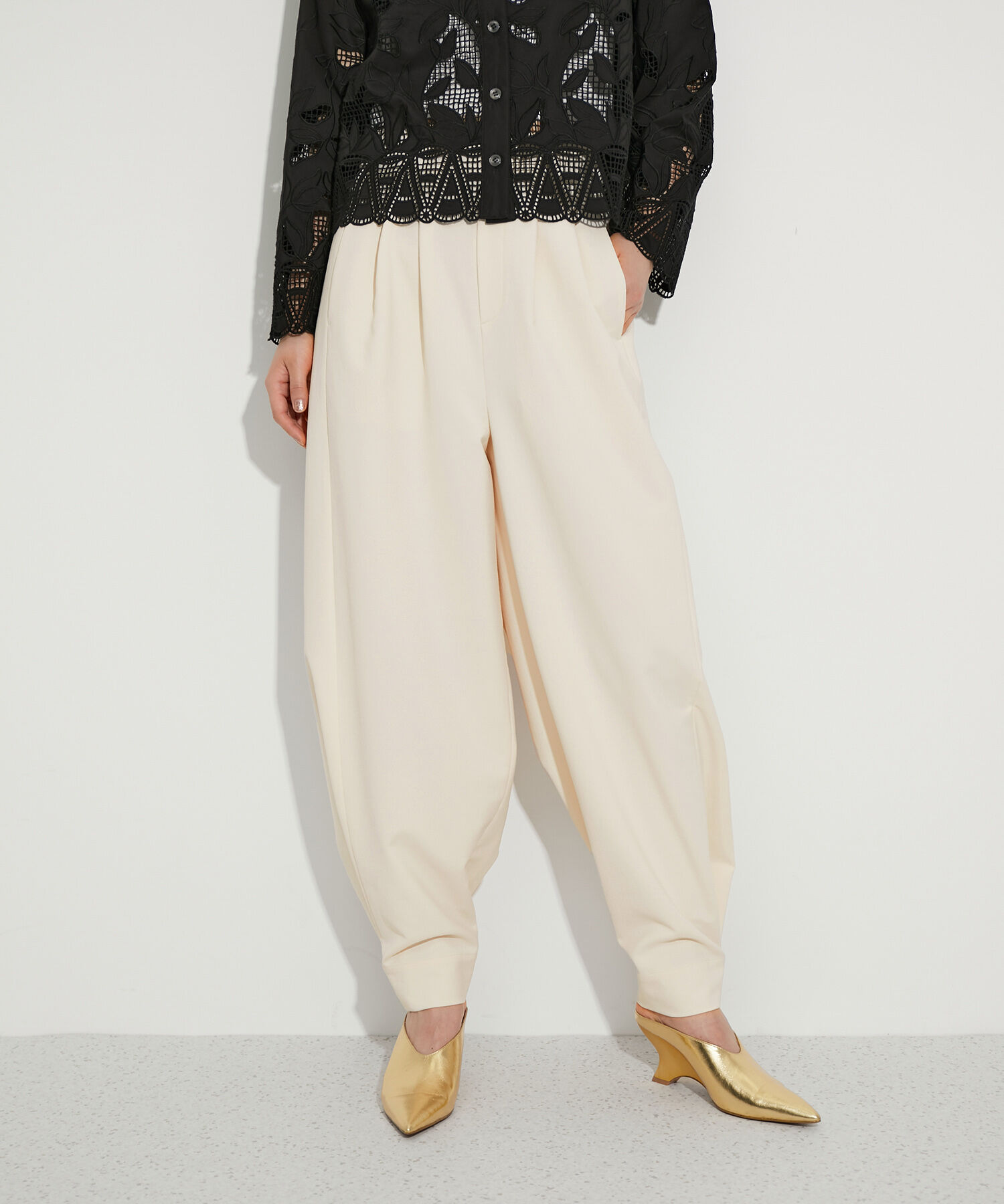 ADAM ET ROPE'「【サステナブル】2WAYシルエットイージーパンツ」|その他|