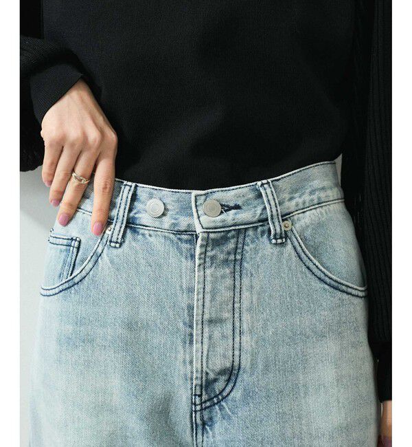 ADAM ET ROPE'「【WEB限定】ワイドストレートデニムパンツ」|デニム|