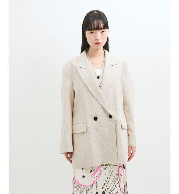 ADAM ET ROPE'「リネンMIXオーバージャケット」|テーラードジャケット|