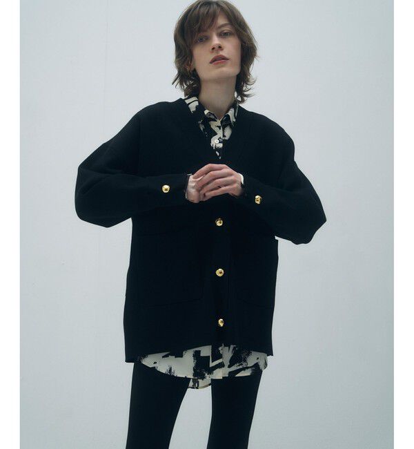 ADAM ET ROPE'「【再入荷】・【サステナブル】ロゴボタンミドルカーディガン」|カーディガン|