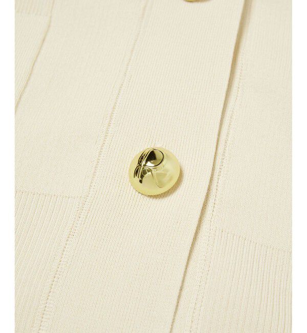 ADAM ET ROPE'「【再入荷】・【サステナブル】ロゴボタンミドルカーディガン」|カーディガン|