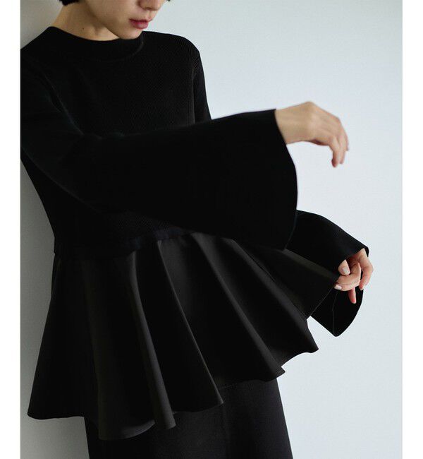 ADAM ET ROPE'「【再入荷】・【サステナブル】・【オケージョン】ペプラムコンビニットワンピース」|ワンピース|