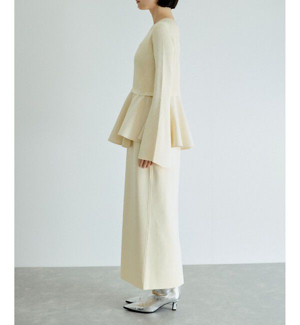 ADAM ET ROPE'「【再入荷】・【サステナブル】・【オケージョン】ペプラムコンビニットワンピース」|ワンピース|