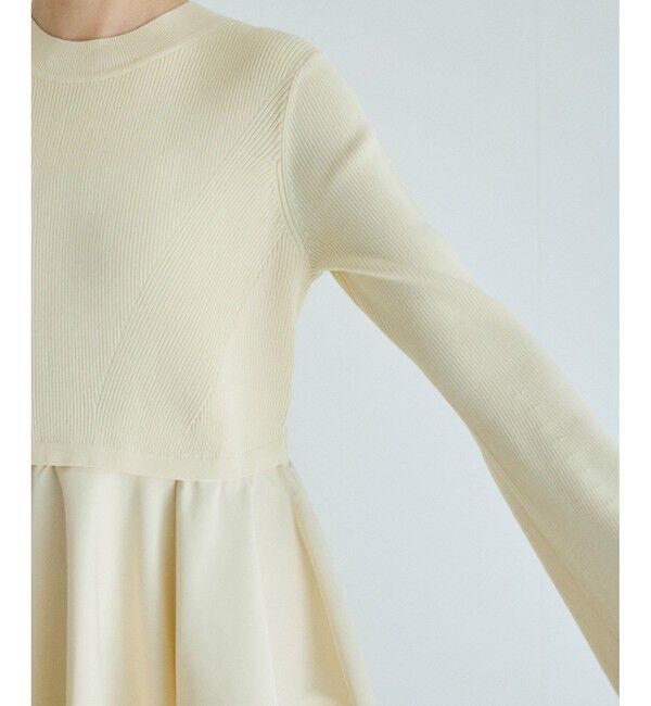 ADAM ET ROPE'「【再入荷】・【サステナブル】・【オケージョン】ペプラムコンビニットワンピース」|ワンピース|