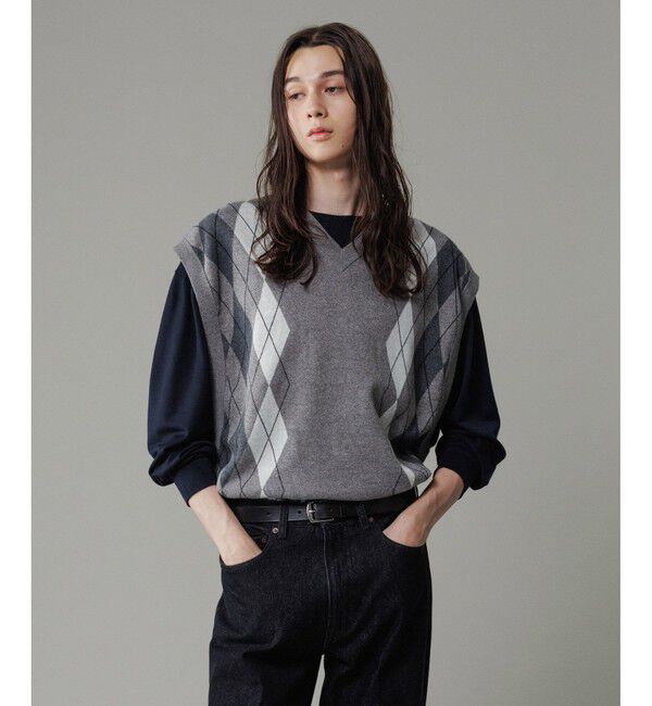 ADAM ET ROPE'「アーガイルニット ベスト / ロングシーズン着用可能」|ベスト・ジレ|