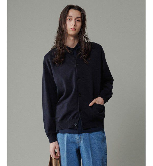 ADAM ET ROPE'「コットンシルク オーバーサイズ クルーネックカーディガン / 2WAY / ユニセックス」|カーディガン|