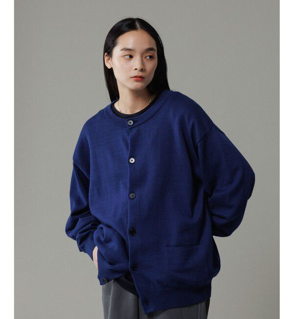 ADAM ET ROPE'「コットンシルク オーバーサイズ クルーネックカーディガン / 2WAY / ユニセックス」|カーディガン|