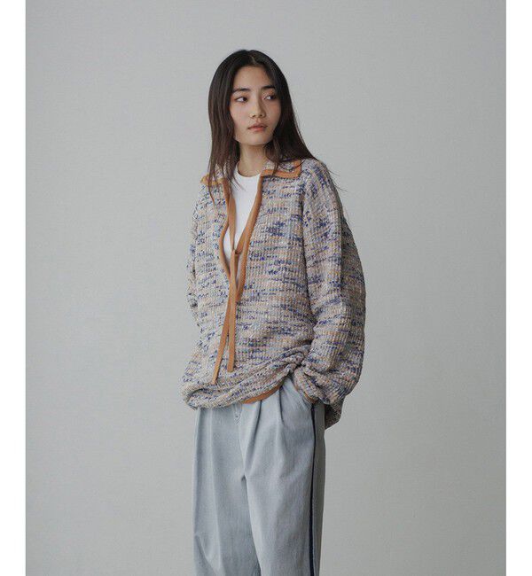 ADAM ET ROPE'「【WEB限定】ツイードライク ボクシーシルエット スキッパー ニット / ユニセックス」|ニット・セーター|