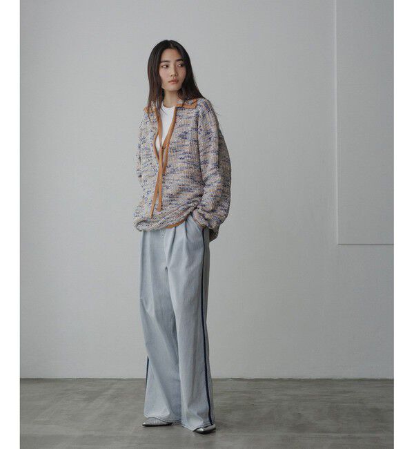 ADAM ET ROPE'「【WEB限定】ツイードライク ボクシーシルエット スキッパー ニット / ユニセックス」|ニット・セーター|