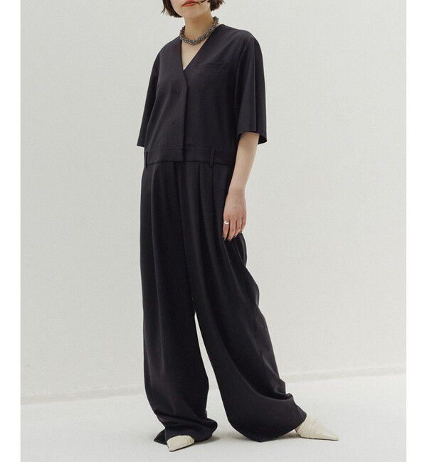 ADAM ET ROPE'「【EMOELLE】ハーフスリーブVネックオールインワン」|オールインワン|