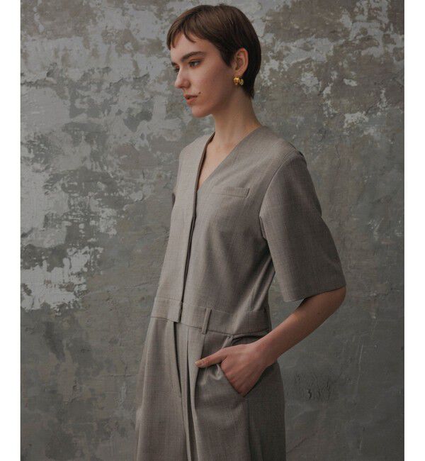 ADAM ET ROPE'「【EMOELLE】ハーフスリーブVネックオールインワン」|オールインワン|