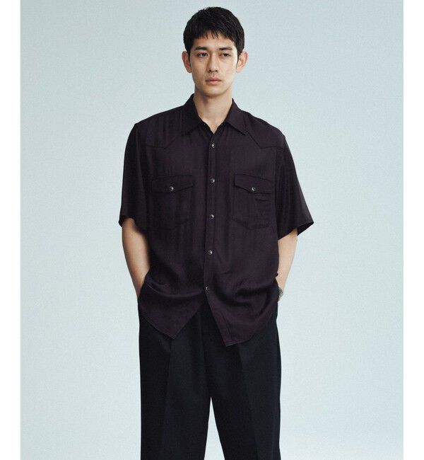 ADAM ET ROPE'「ウエスタン ショートスリーブシャツ」|シャツ・ブラウス|ブラック(01)