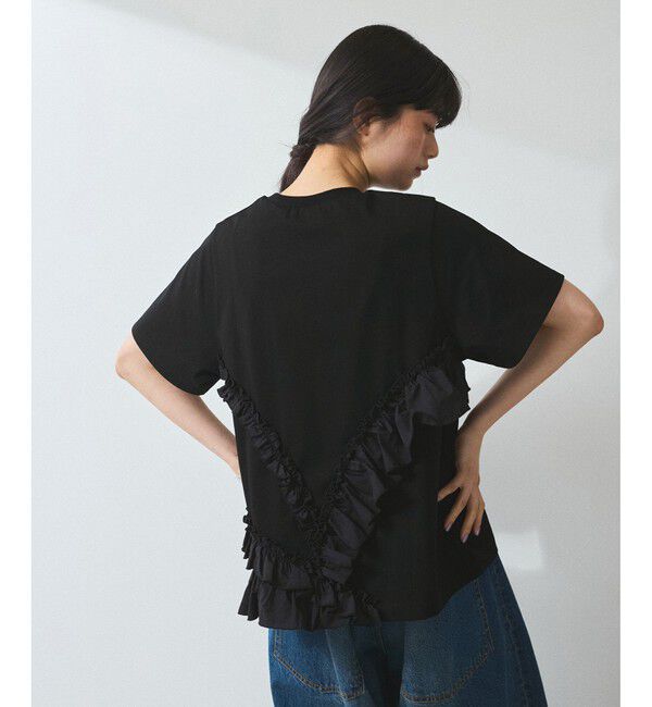 ADAM ET ROPE'「【WEB限定】アシンメトリーラッフルトップス」|Tシャツ・カットソー|
