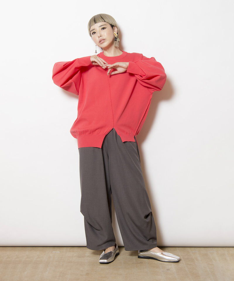  「ボリュームスリーブニットプルオーバー」|ニット・セーター|