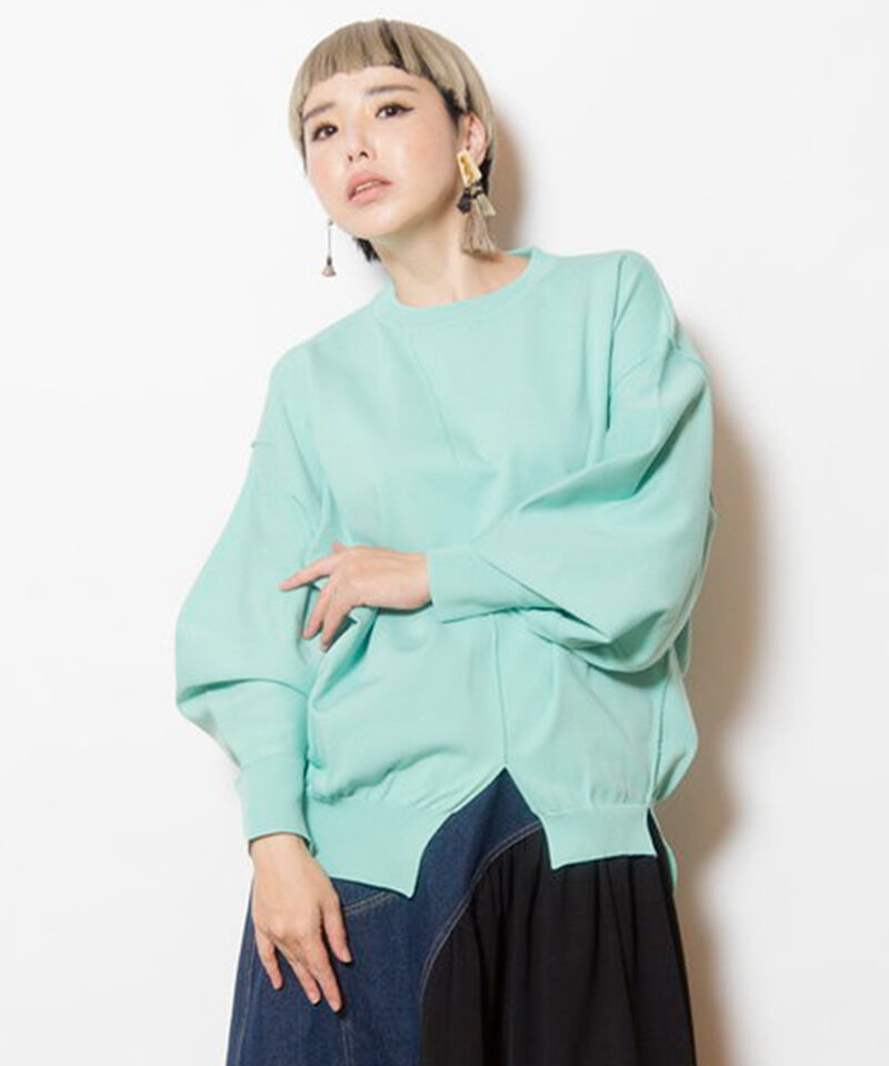  「ボリュームスリーブニットプルオーバー」|ニット・セーター|MINT GREEN