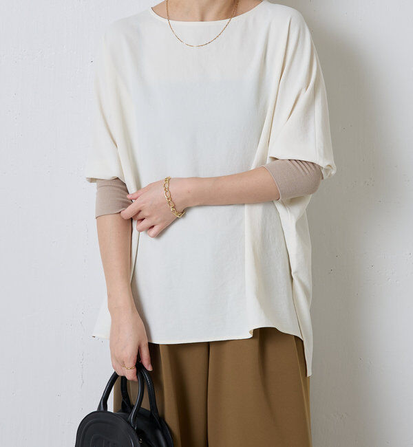  「ジャージ袖リブブラウス」|シャツ・ブラウス|