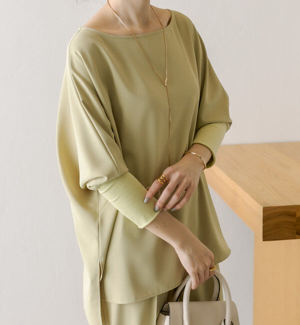  「ジャージ袖リブブラウス」|シャツ・ブラウス|