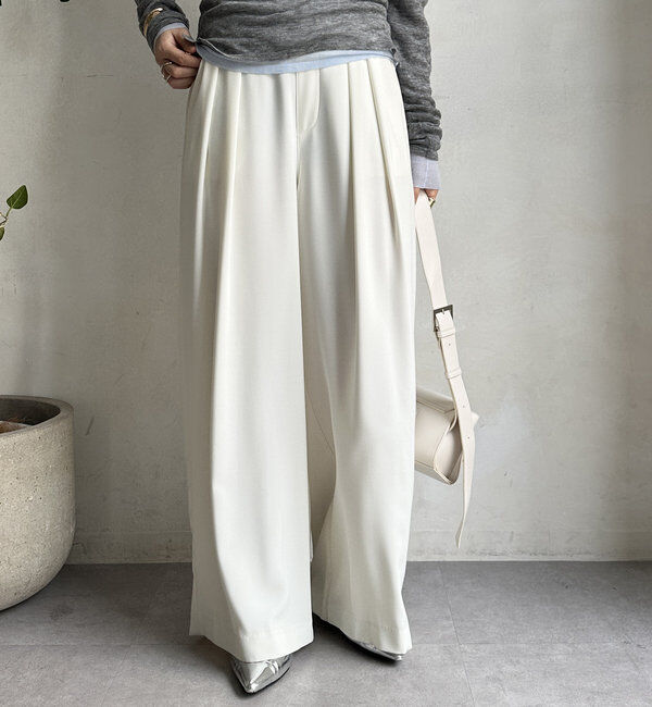  「【累計販売数3万枚突破/22色４サイズ展開！】タックワイドパンツ」|チノ|