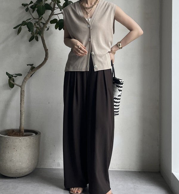  「【累計販売数3万枚突破/22色４サイズ展開！】タックワイドパンツ」|チノ|