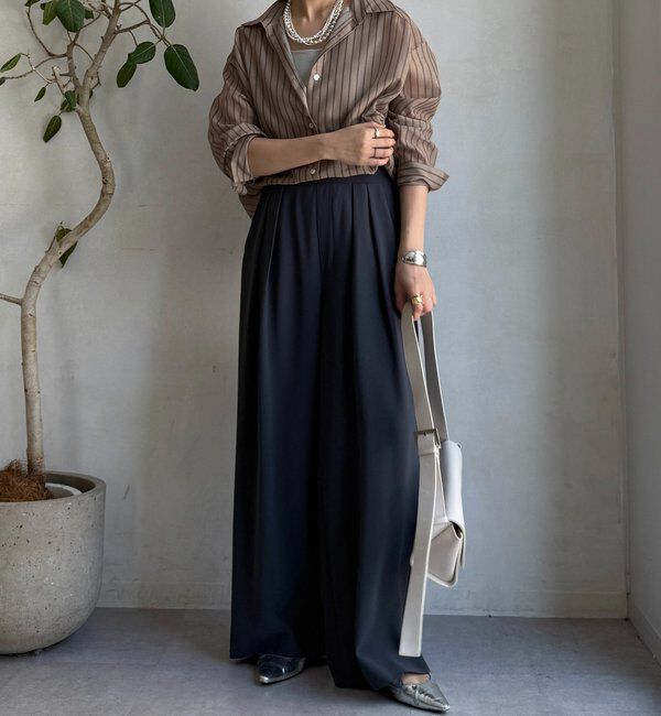  「【累計販売数3万枚突破/22色４サイズ展開！】タックワイドパンツ」|チノ|