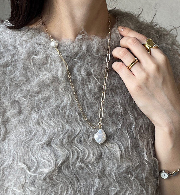  「ワントップパールネックレス」|ネックレス|ゴールド