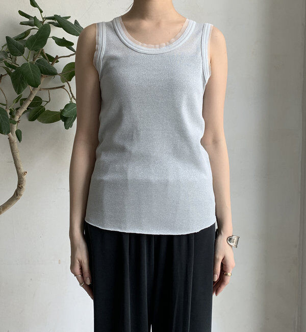  「ラメリブチュールタンク」|Tシャツ・カットソー|