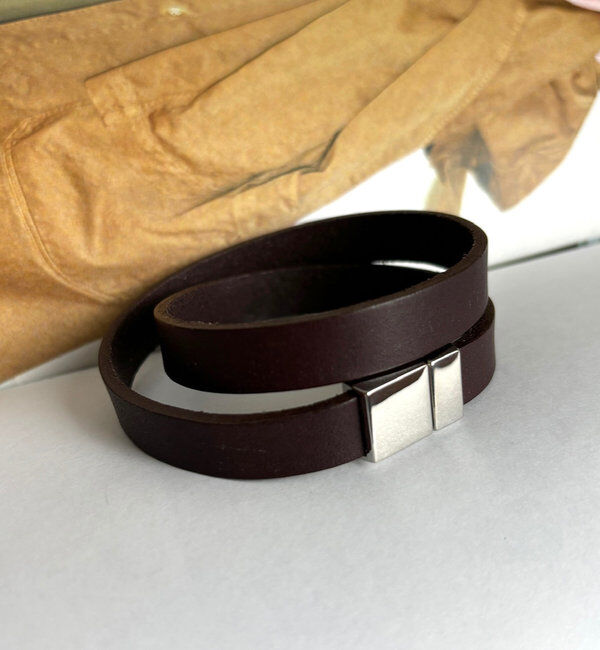  「マグネット留めレザーブレス」|その他|