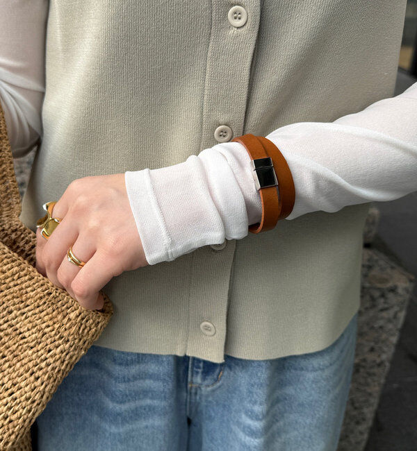  「マグネット留めレザーブレス」|その他|