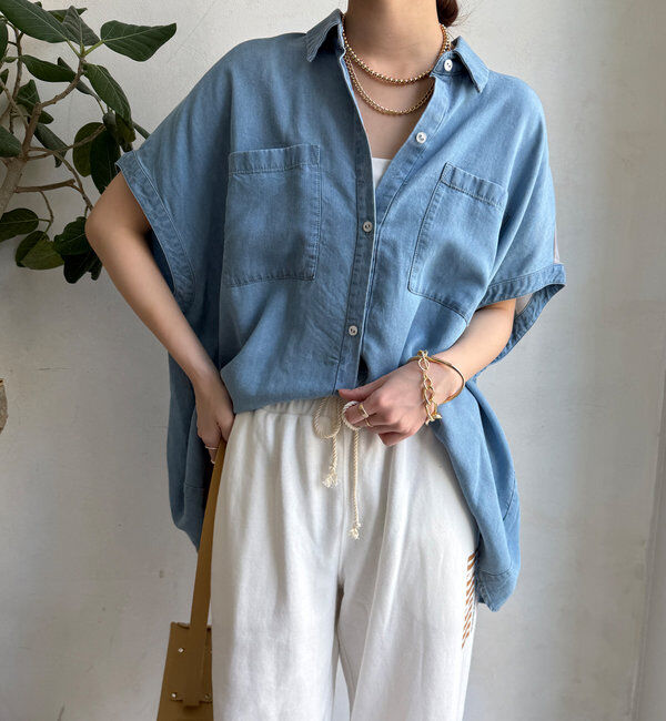  「リヨセルデニムバック切替シャツ」|シャツ・ブラウス|