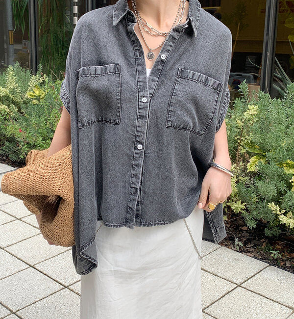  「リヨセルデニムバック切替シャツ」|シャツ・ブラウス|