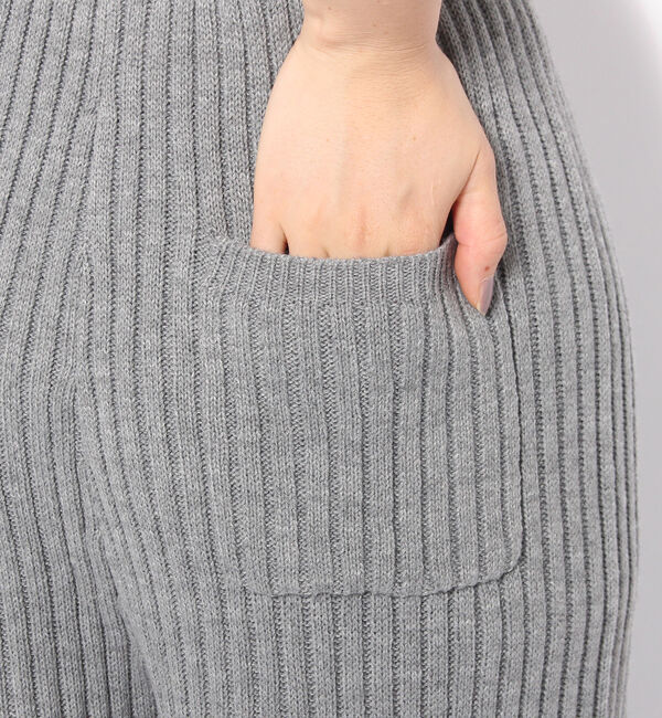  「【再入荷】裁ち切りリブニットパンツ」|チノ|