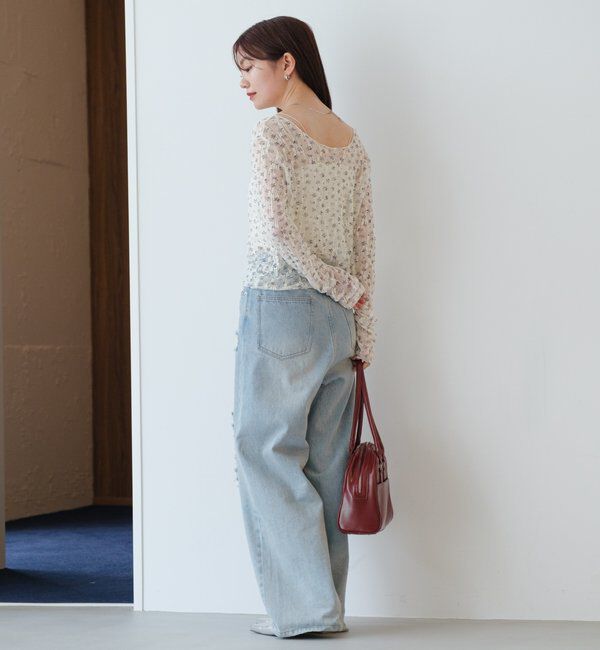  「【2WAY】シアーフラワーレースカーディガン」|カーディガン|