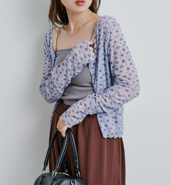  「【2WAY】シアーフラワーレースカーディガン」|カーディガン|