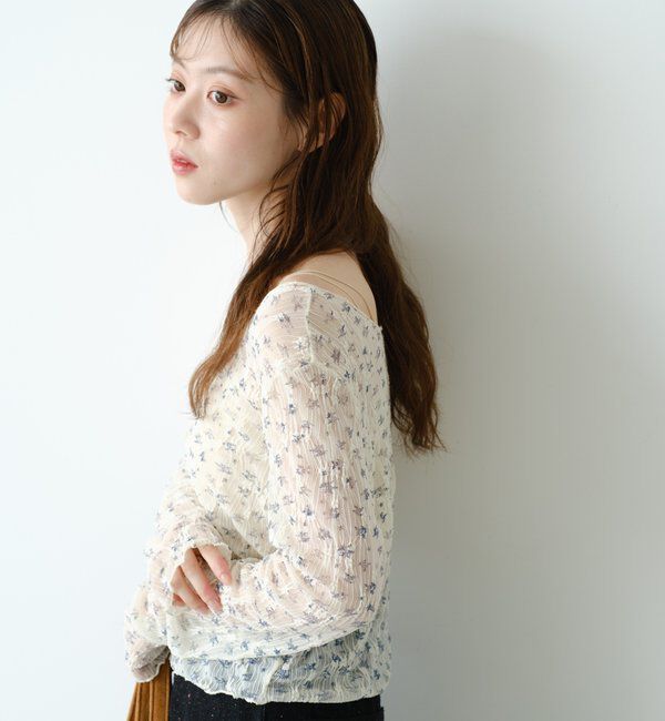  「【2WAY】シアーフラワーレースカーディガン」|カーディガン|