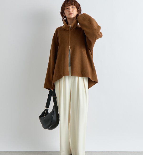  「【ウォッシャブル】【シーズンレスで使える】タックワイドスラックス」|チノ|